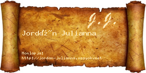 Jordán Julianna névjegykártya